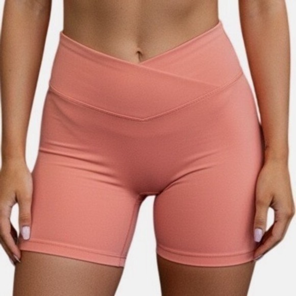 Capezio Twilight Short Apricot Crossover V-Front Athletic Shorts Adult Xs New